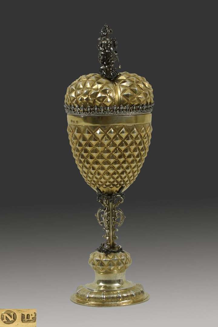 Important German Parcel-Gilt Silver Heart-Shaped Cup and Cover